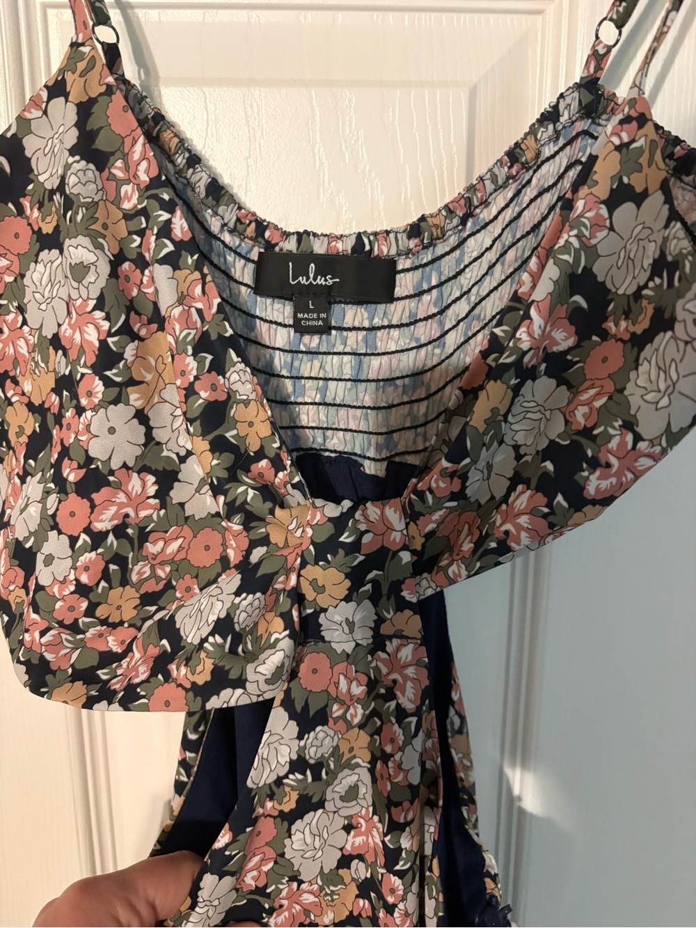 Perfect Pick Navy Blue Floral Print Cutout Maxi Dress - Picture 4 of 6